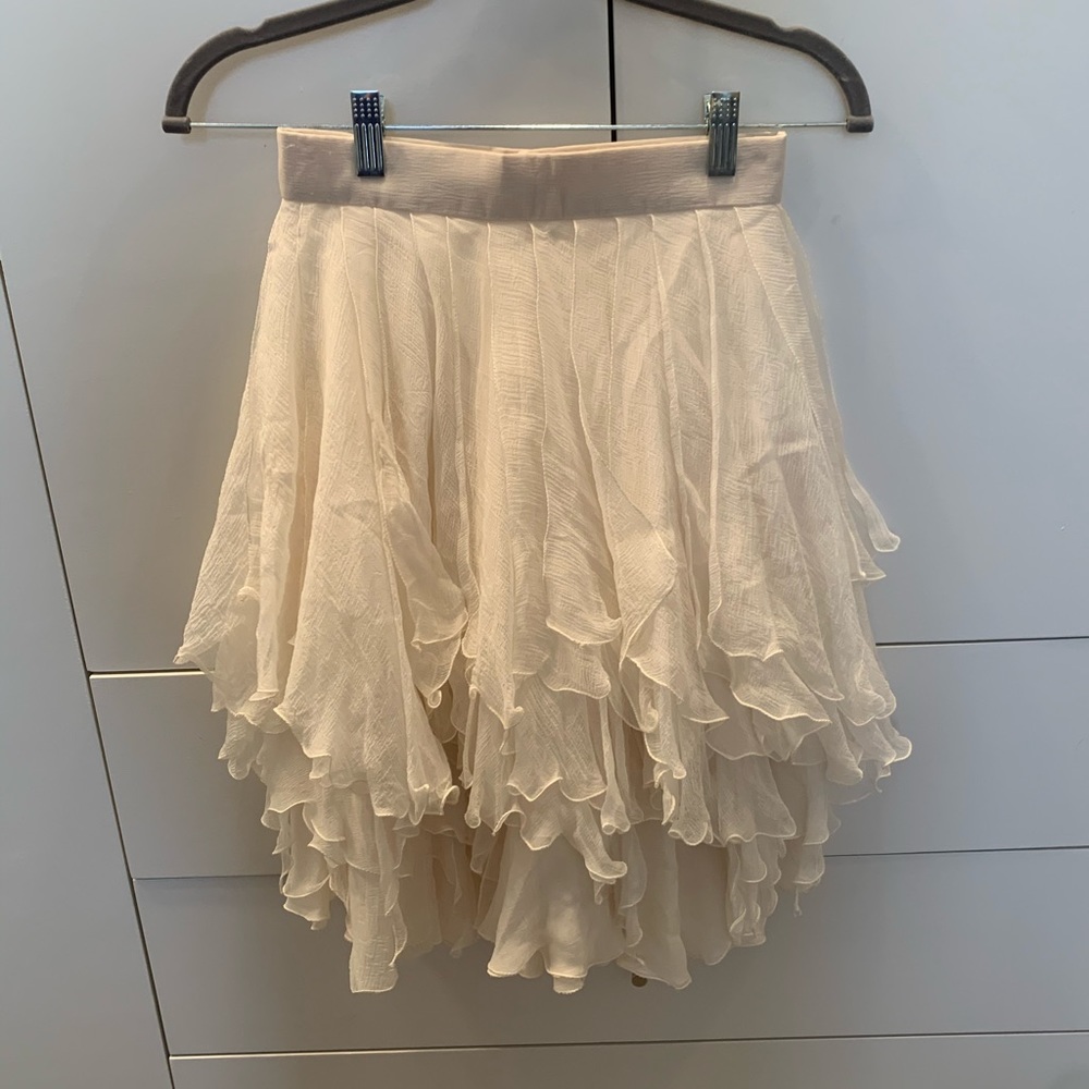 100% Pure Silk Offwhite Tutu Mini Skirt